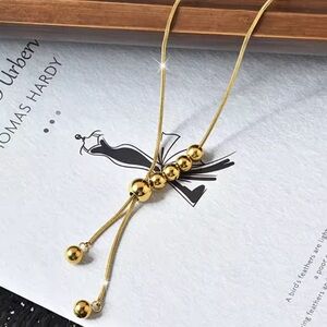 Anthropologie Gold Beaded Necklace
